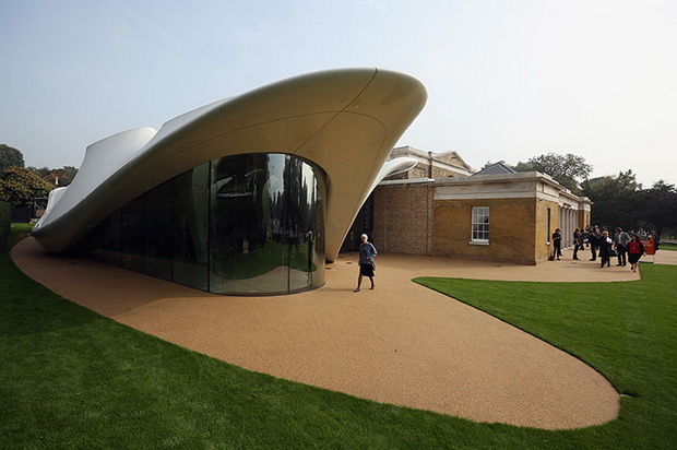 Members of the public admire the redeveloped Serpentine Sackler Gallery in