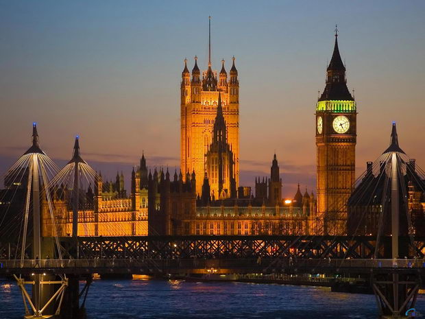 View of the Thames from the Waterloo Bridge, London, UK