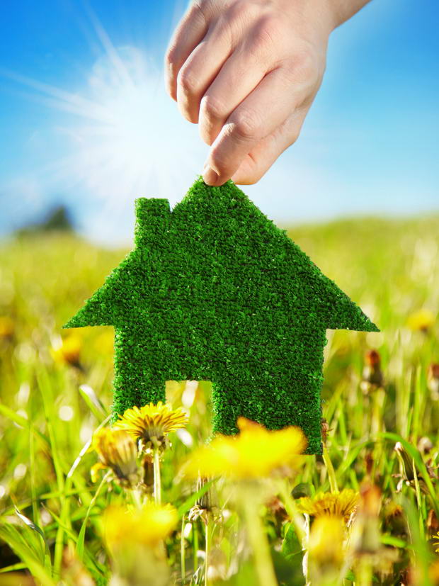 Eco home in the green countryside for climate protection