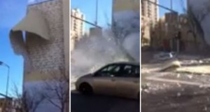 Од силата на ветрот паднала фасада во Сплит
