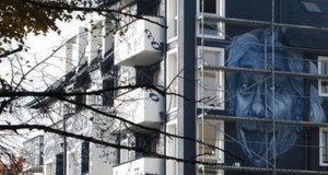 Ајнштајн на фасадата во Студентскиот град во Софија