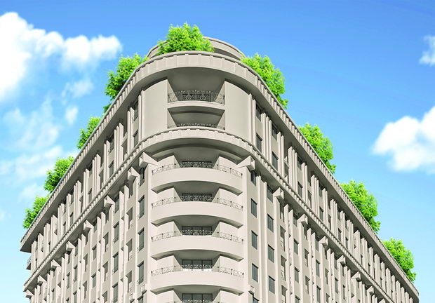 Detal fasada Adora Flatiron Skopje