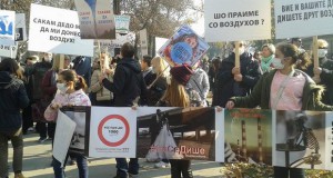 Скопјани протестираа против загадувањето: Нема воздух, нема мир!
