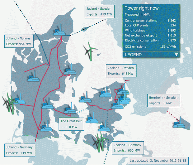 Danska struja od veter karta