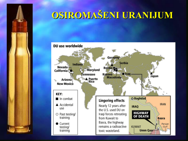 Nato bombardiranje siromasen uranium niz svetot