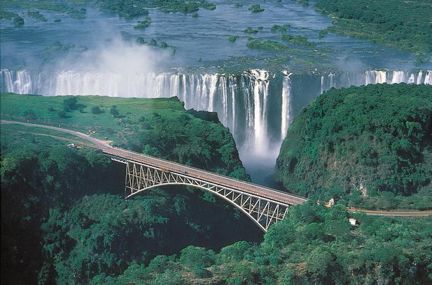 Virdzinija vodopadi most Zambija Zimbabve