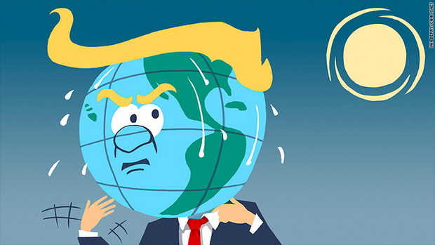 Protest - karikatura Tramp