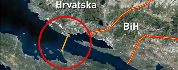Most na Peljesac mapa
