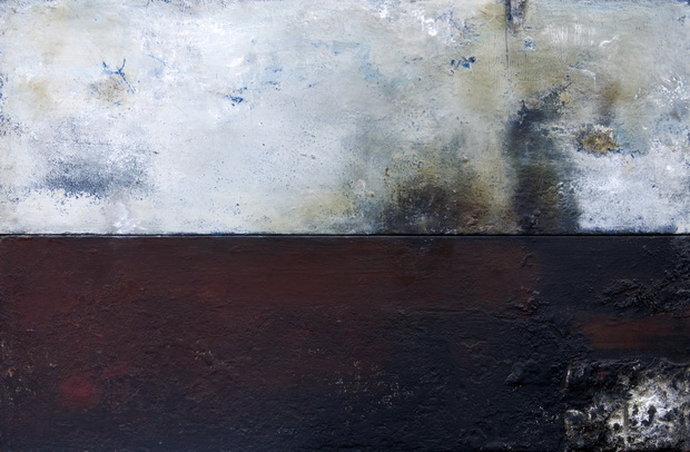 637. Мазев Петар, Композиција, масло на панел, 1962, 77,5х12