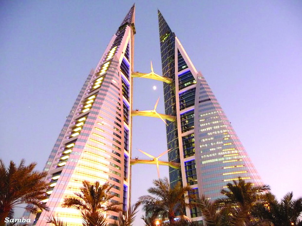 Bahrein world trade center, prviot oblakoder so veterni turbini