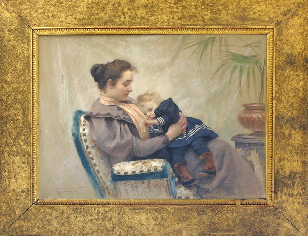 152. Буковац Влахо, Мајка и дете, 1894, масло на платно, 96х152