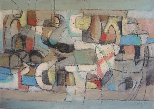 Пејзаж, 1965, масло на платно, 50x70 смсопст. Фондација „Ибрахим Кодра“, Милано, ИталијаPeisazhi, 1965,vaj në pëlhurë, 50x70 cmpronë Fondacioni “I