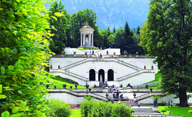 Linderhof Palace and garden in Bavaria, Germany