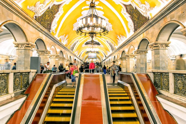 Komsomolskaya subway station in Moscow