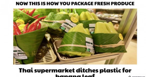 Супермаркет во Тајланд користи еко пакување од листови од банана