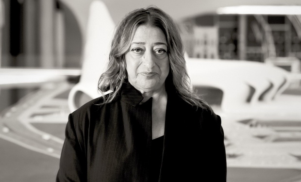 Zaha Hadid in Heydar Aliyev Cultural center in Baku nov 2013