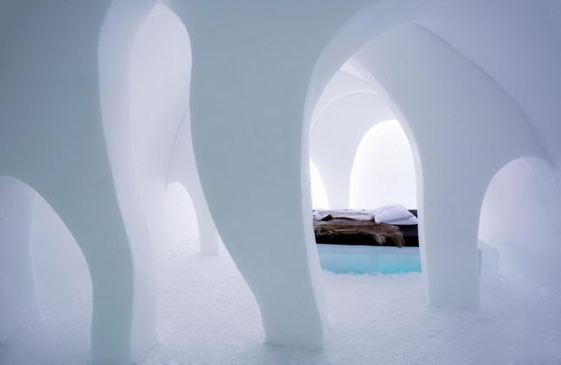 Art suite at the Ice hotel in Jukkasjärvi, Sweden.