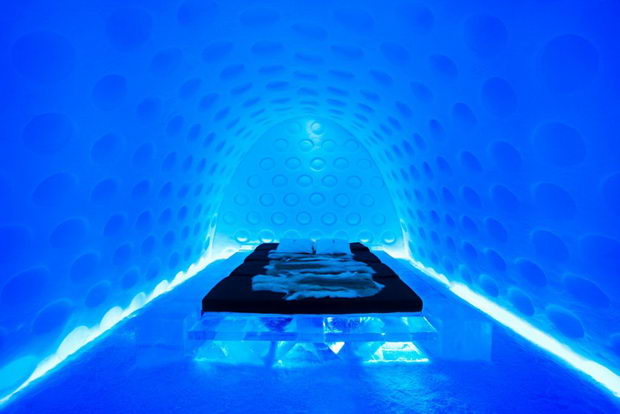 Art suite at the Ice hotel in Jukkasjärvi, Sweden.