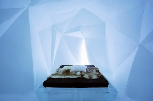 Art suite at the Ice hotel in Jukkasjärvi, Sweden.