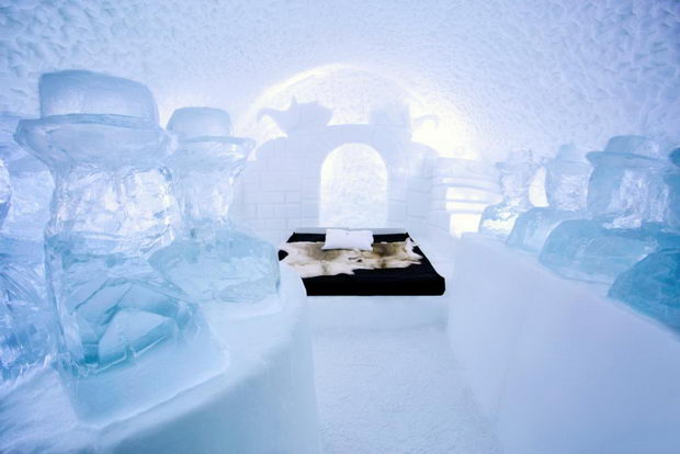 Art suite at the Ice hotel in Jukkasjärvi, Sweden.