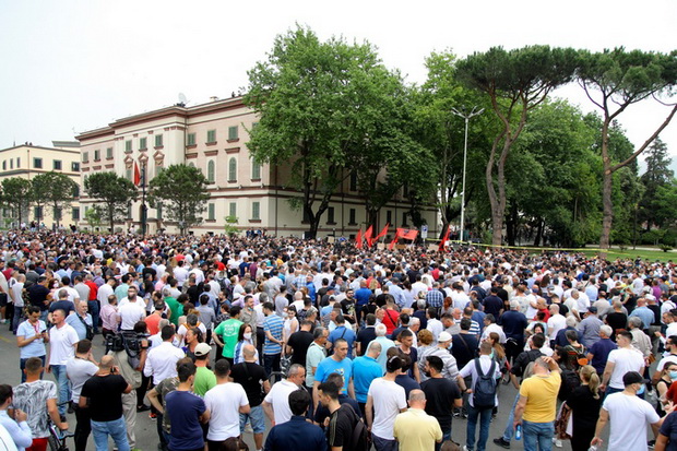 Albania Theater Protest