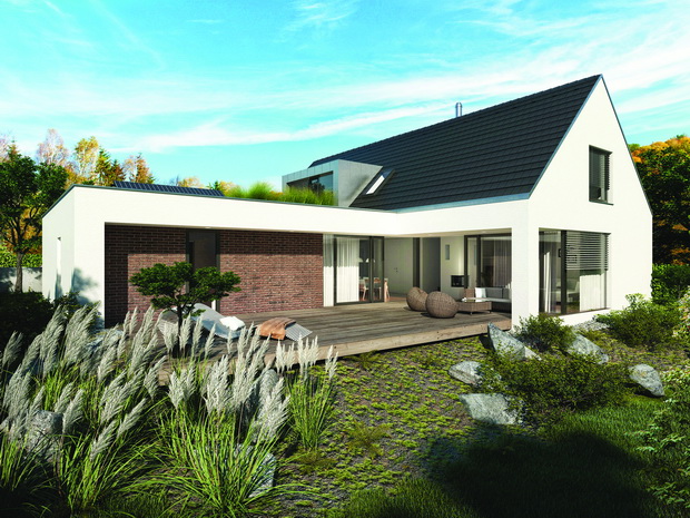 Wienerberger e4 house concept e4 visualization with black roof