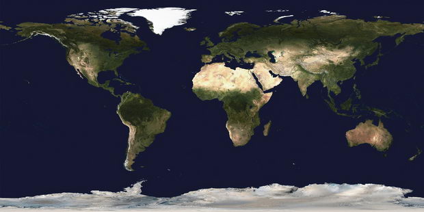 World map, satellite image