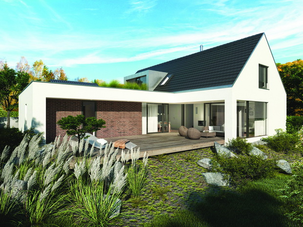 Wienerberger e4 house concept e4 visualization with black roof