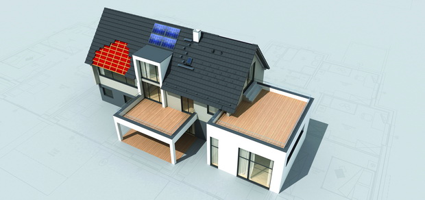 Roof infographic - House showing roof components
