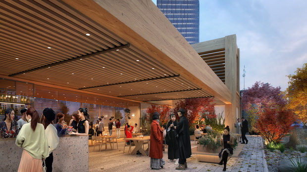 Roof Garden overlooks Koen Dori and Shibuya Crossing