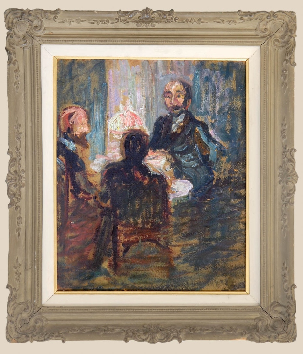 218. Петровиќ Надежда, Друштво (карташи), масло на картон, 1905-10, 46х38