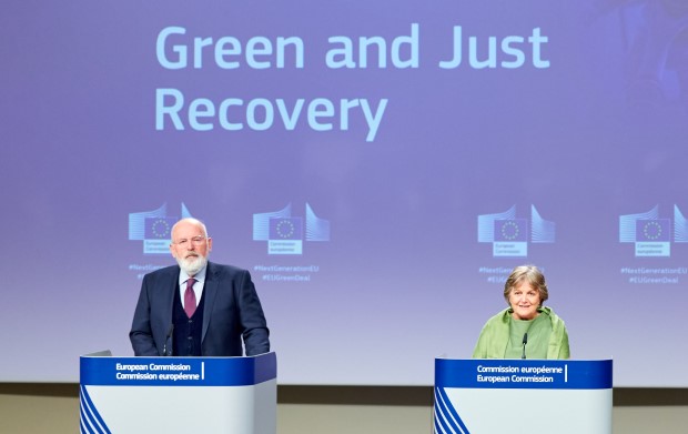 Press conference of Frans Timmermans, Executive Vice-President of the European Commission, Nicolas Schmit and Elisa Ferreira, European Commissioners, on a green and just recovery