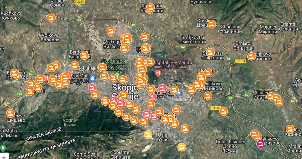 Шанса за Центар: Погледнете ја мапата на над 100 јавни објекти во Скопје што се греат на нафта и мазут
