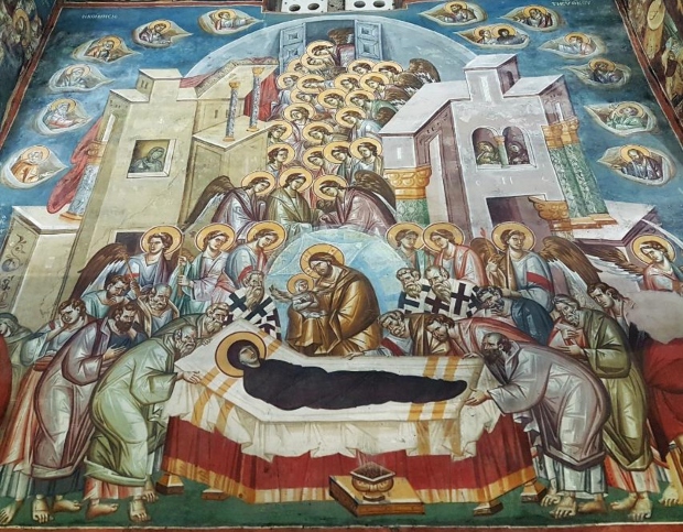 3.Осветлување на фрескоживописот на црква Св. Богородица Перивлепта (од фото-архивата на Проф.Д-р Зоран тунтев)