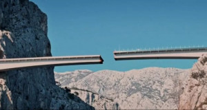 Конзолниот мост Цетина кај Омиш споен со потиснување (ВИДЕО)