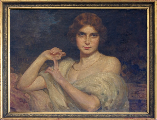 Јовановиќ Паја, Портрет на дама, масло на платно, околу 1920, 64х78