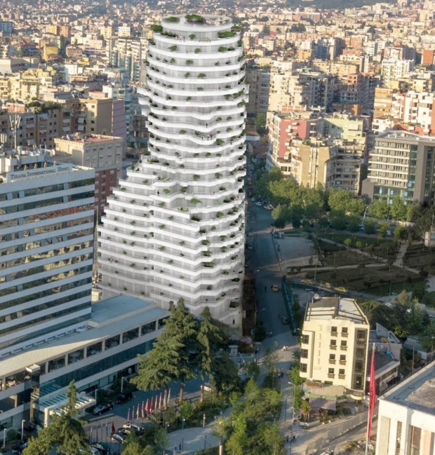 17. Облакодер Скендербег, Тирана, проект на MVRDV