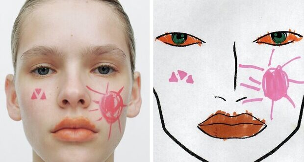 Детски цртежи се претвораат во разиграни шминки во проектот Draw Me A Face